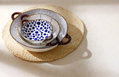 Plat en porcelaine ANAFI grand POMAX COIN DU MEUBLE PARIS