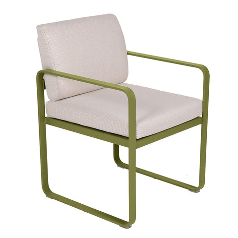 Silla con reposabrazos BELLEVIE de la marca Fermob con cojin PEARL. comprar en rincon del mueble online. RDM online