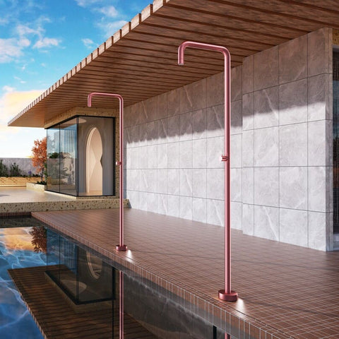 Douche de piscine UTAH rose corail POOLIMEX COIN DU MEUBLE PARIS