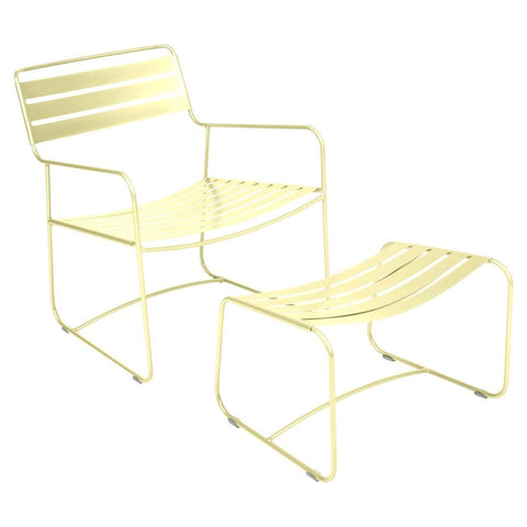 Ensemble fauteuil bas et repose-pieds SUPRISING de la marque française Fermob. Acheter Fermob en ligne. Rincón del Mueble