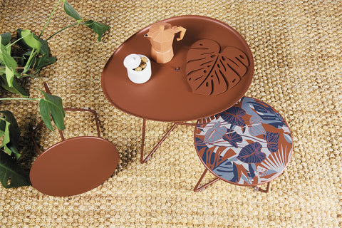 Dessous de plat en métal monstera BOUQUET SAUVAGE de 24x22cm